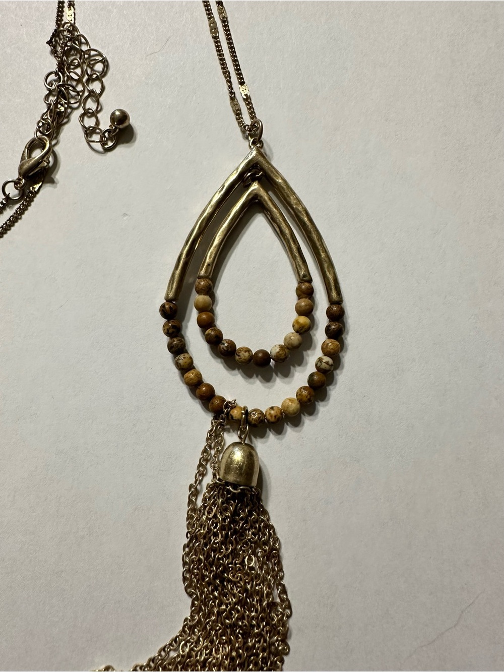 Silpada Ready to Mingle Gold-Tone Pendant Necklace with Brown Beaded Accents